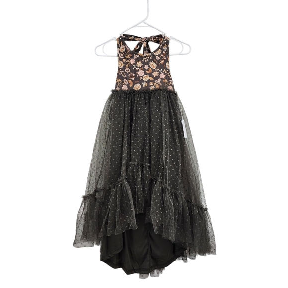 Joy Folie Other - Joy Folie Girl's Floral Halter Hi-Low Tier Layered Tulle Dress - 8
